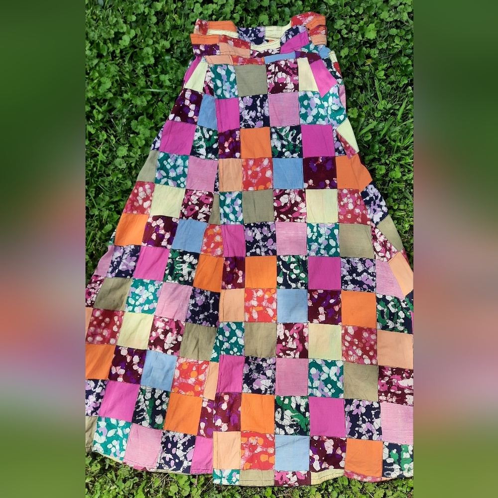 Vintage Patchwork Wrap Skirt Small BEAUTIFUL AUTH… - image 13